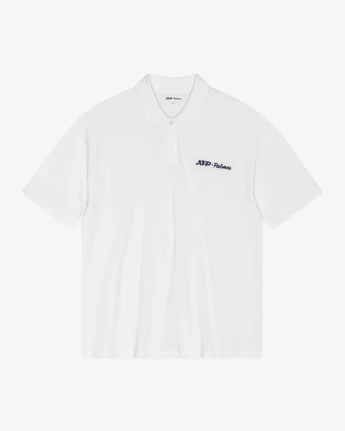 Palmes ATP Pique Polo - White Polo Shirt
