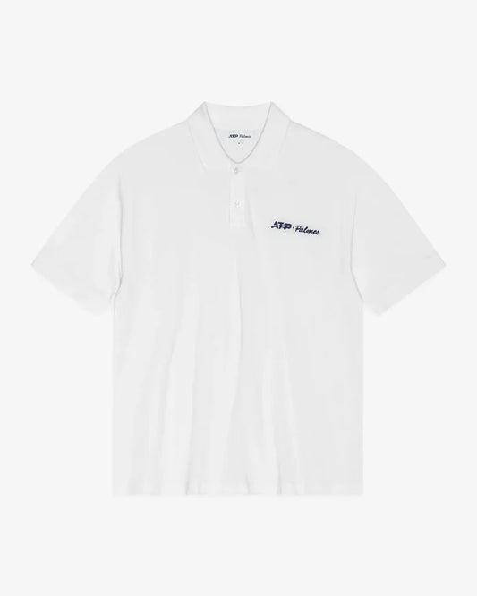 Palmes ATP Pique Polo - White Polo Shirt