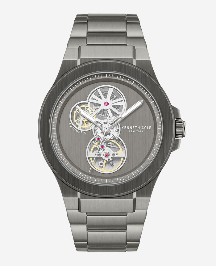 Automatic Gun Metal Stainless Steel Bracelet Watch