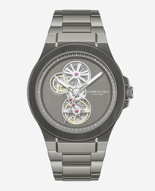 Automatic Gun Metal Stainless Steel Bracelet Watch
