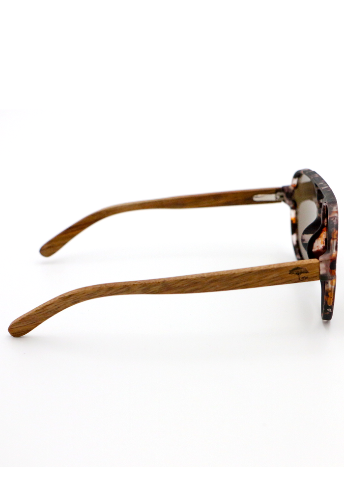 Aviator Koa Sunglasses - Brown Tortoise - Side View