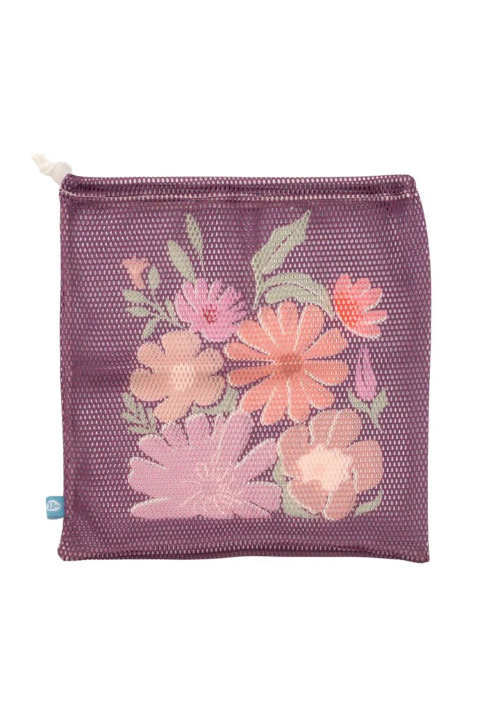 B Plus Printworks Printed Mesh Bag, Eggplant 880PAT07