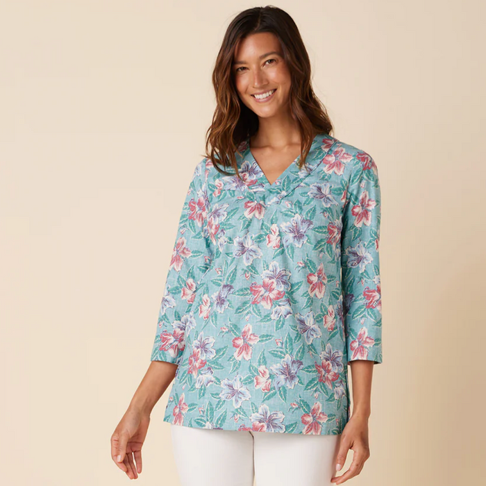 Banzai Biscus Tunic - Shore Blue