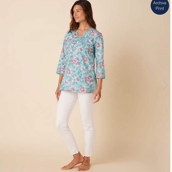 Banzai Biscus Tunic - Shore Blue