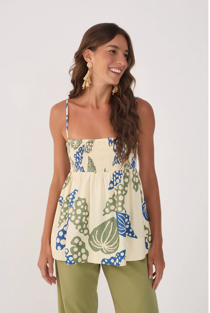 Begonia Smocked Bodice Top - Top View 2