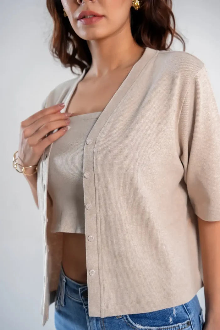 Beige Women's Knit Sets for Men