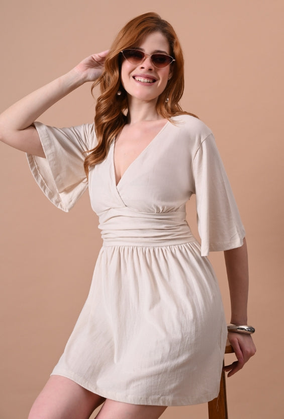 Beige Women's Wrap Dresses for Women