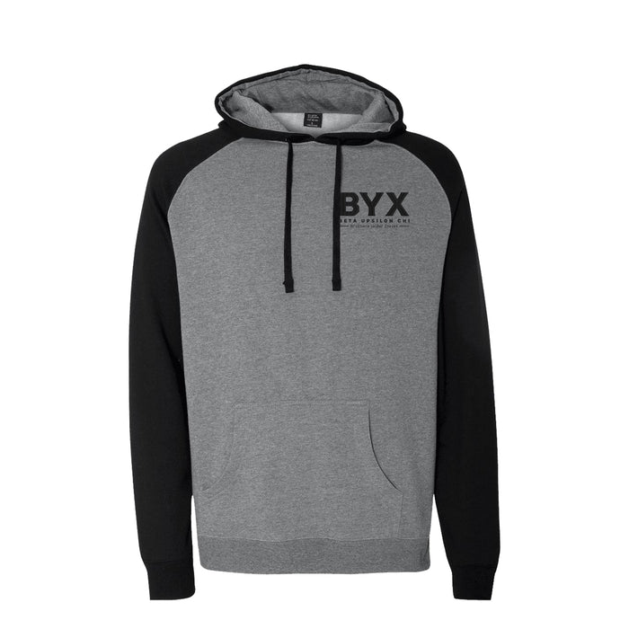 Beta Upsilon Chi Embroidered Raglan Hooded Sweatshirt