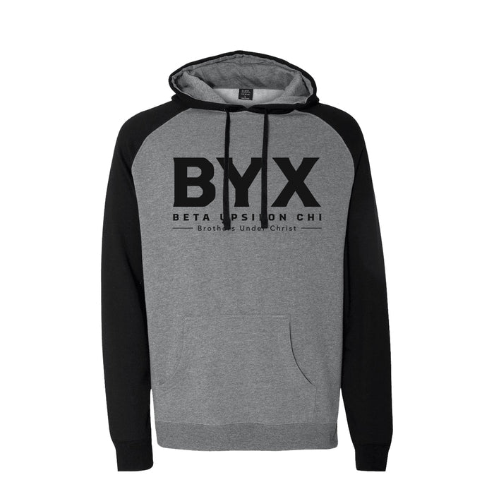 Beta Upsilon Chi Raglan Hooded Sweatshirt