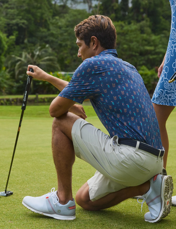 Blue Hawaii Performance Polo - Indigo