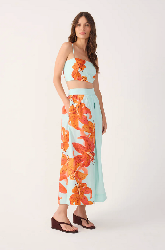 Blue Lily Top & Skirt Set