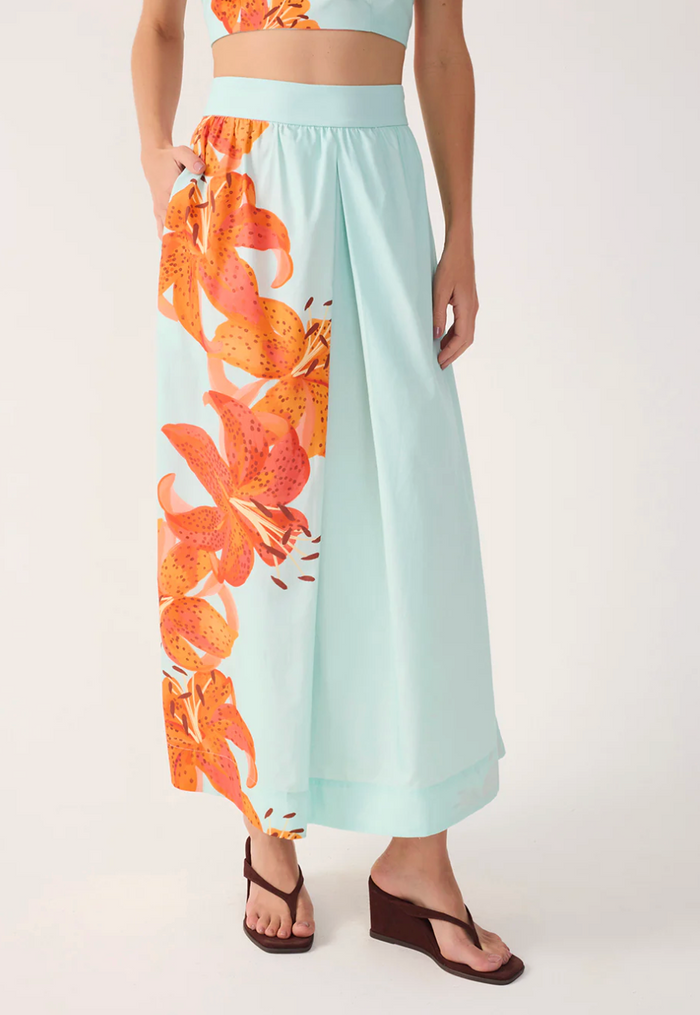 Blue Lily Top & Skirt Set