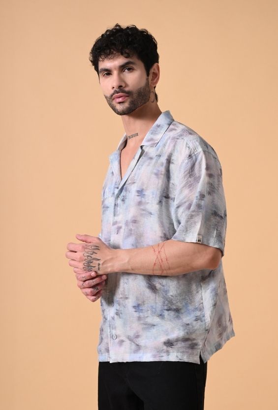 camp collar shirt men lightweight