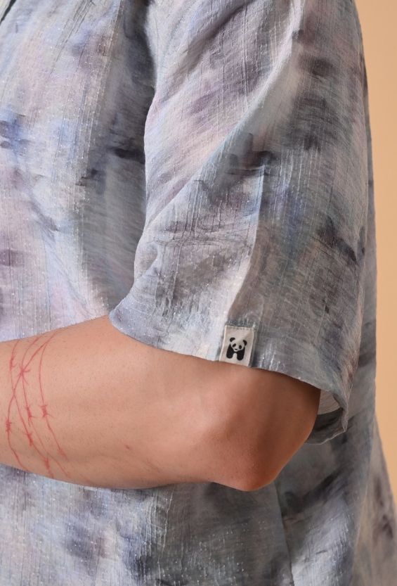 breathable summer shirt men ash blue