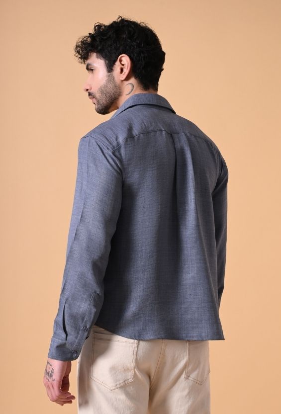 cropped shirt men viscose blend