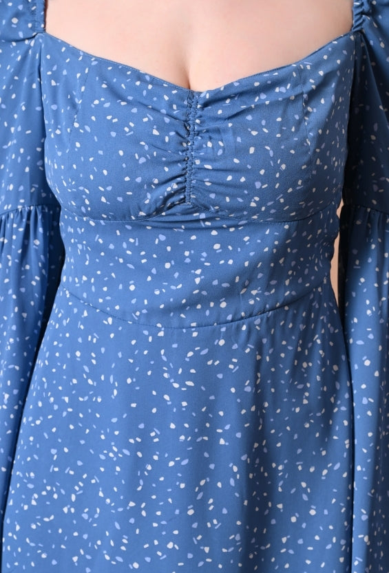 Blue Women's Printed Mini Dresses for Women