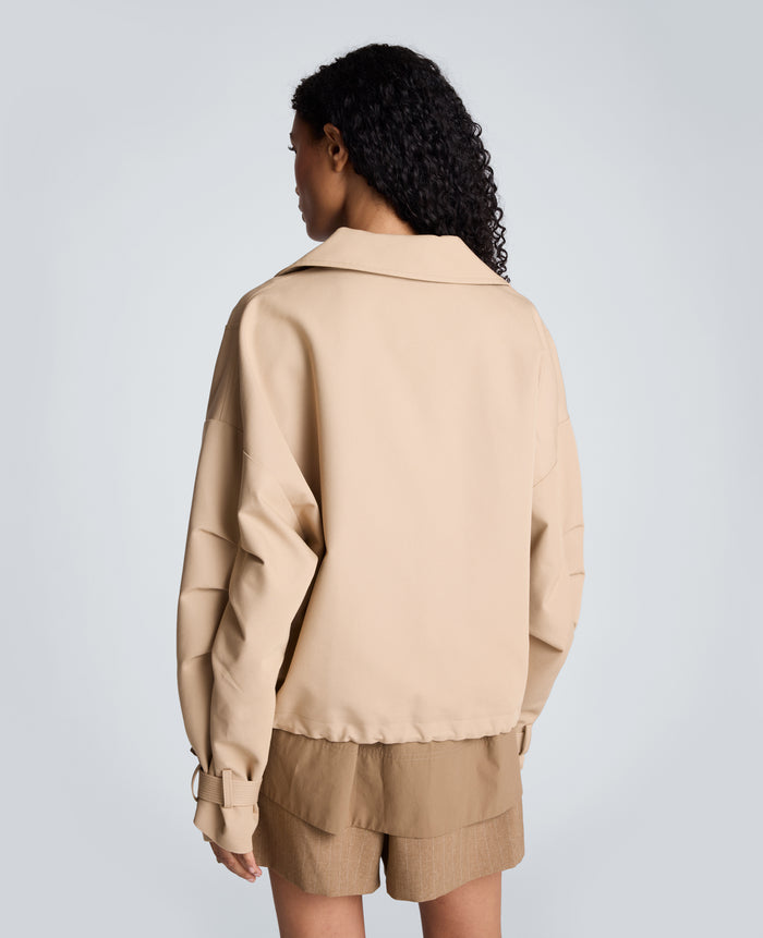 Boxy Moto Trench with Sleeve Straps