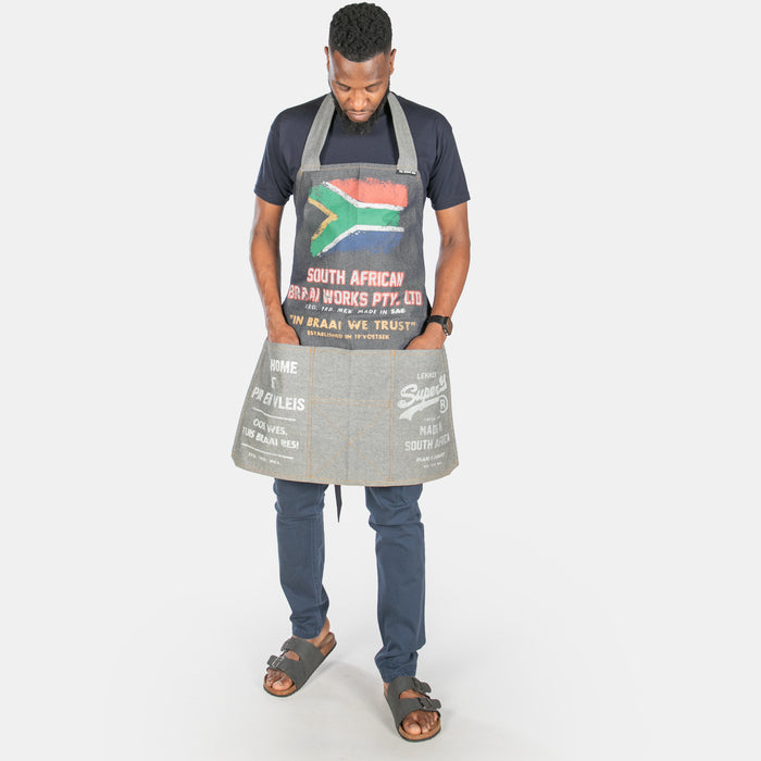 Braai Works SA Flag Denim Apron