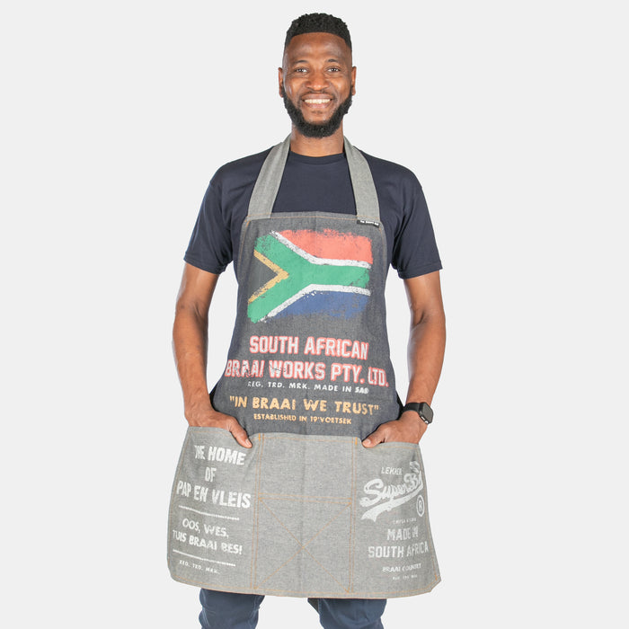 Braai Works SA Flag Denim Apron