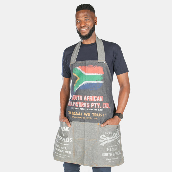 Braai Works SA Flag Denim Apron