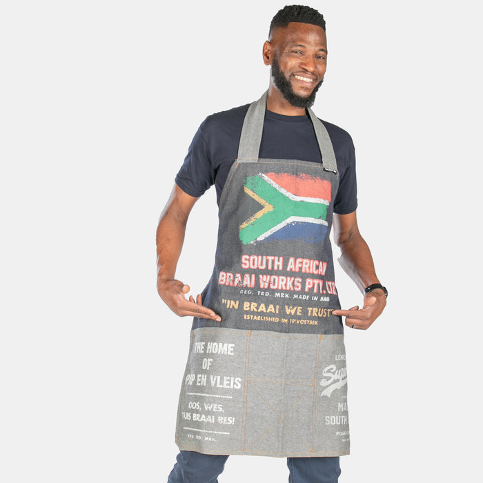 Braai Works SA Flag Denim Apron