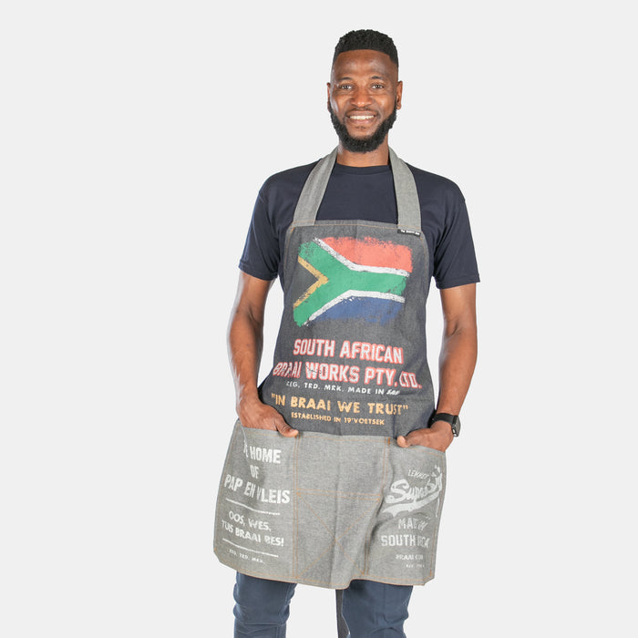 Braai Works SA Flag Denim Apron