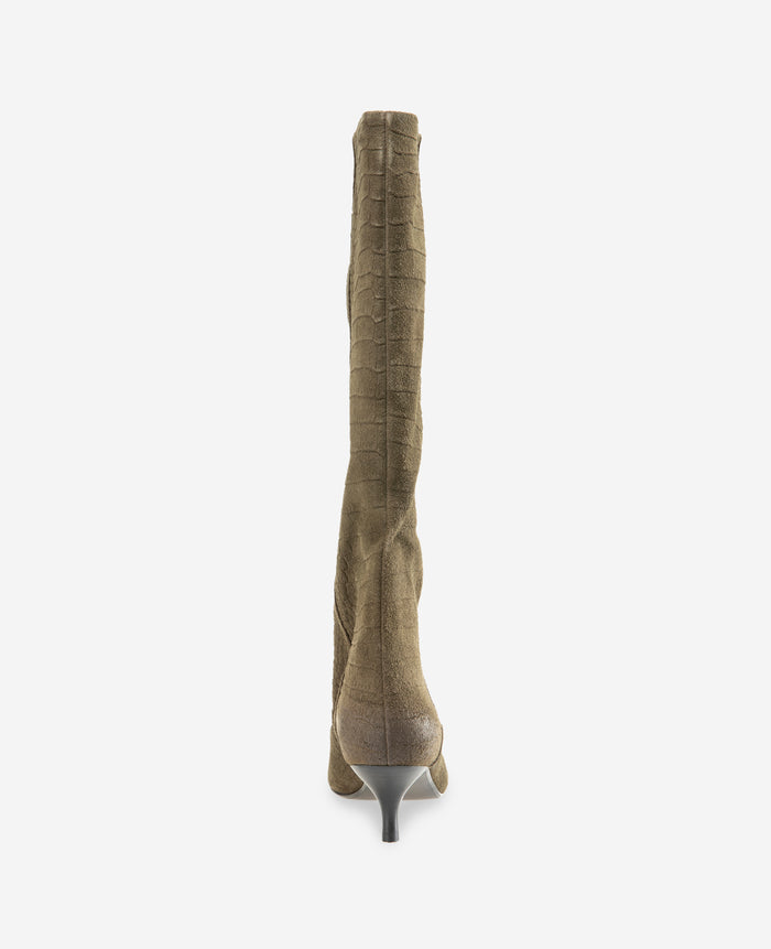 Brisbane Croco Suede Tall Shaft Boot