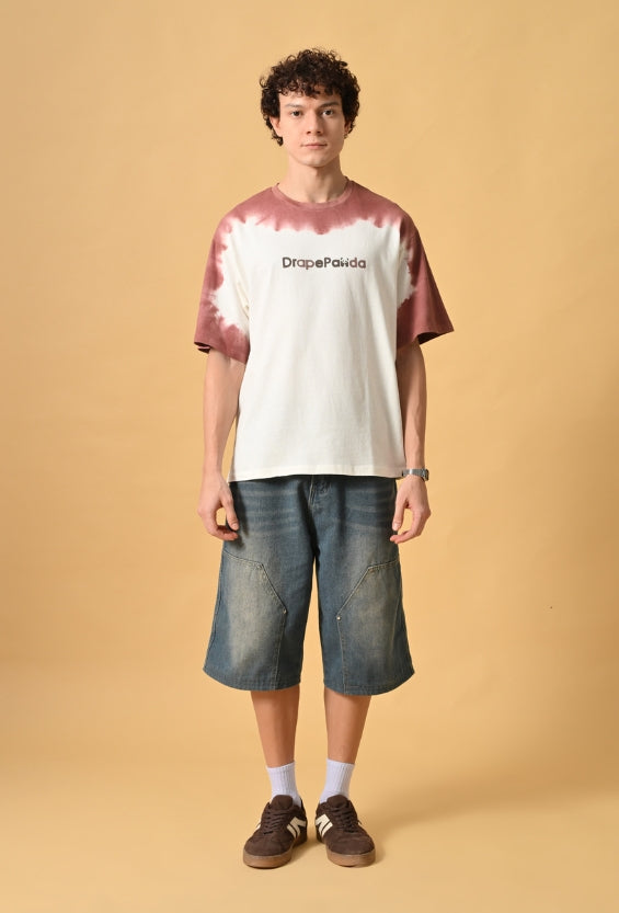 Brown Oversized Fit Acid Wash Men's Oversized T-Shirts | 100% Cotton for Men