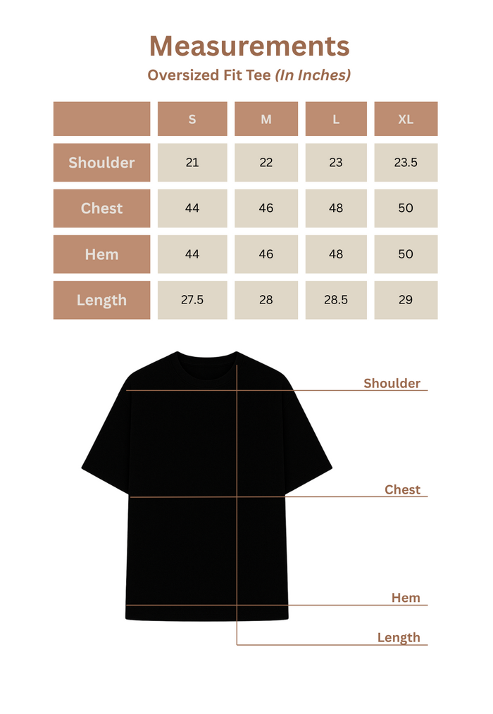 Brown Oversized Fit Men's Oversized T-Shirts for Men