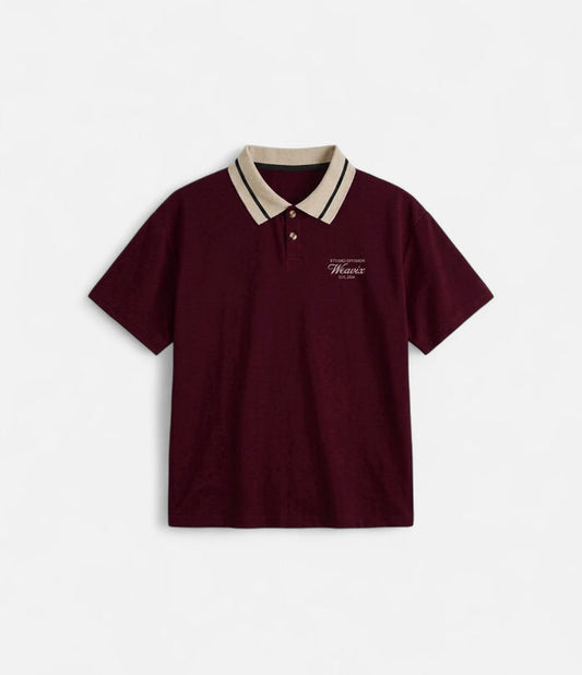Burgundy Line Polo