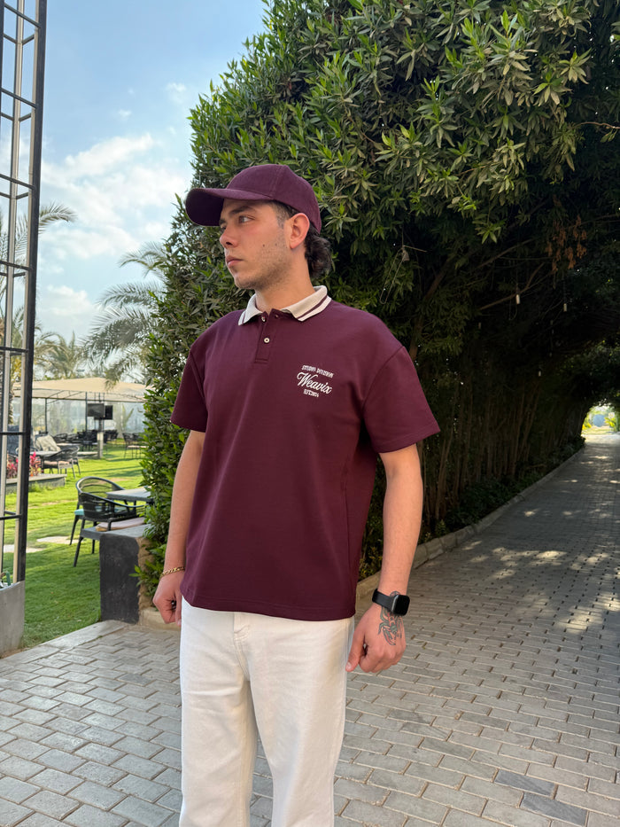 Burgundy Line Polo