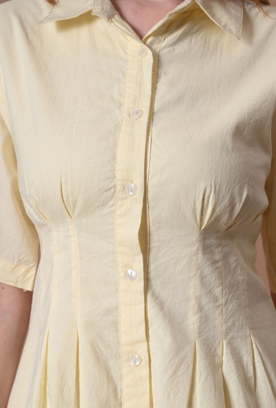 Buttercup Yellow Women's Shirt Dresses | 100% Cotton for Women