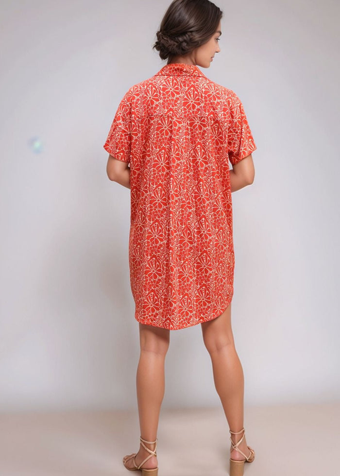 Calabria Shirtdress - Magnolia Red Coral