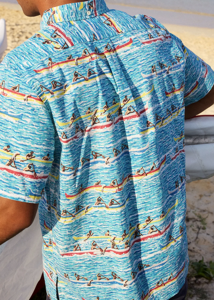 Canoe Racing - Blue - Back View