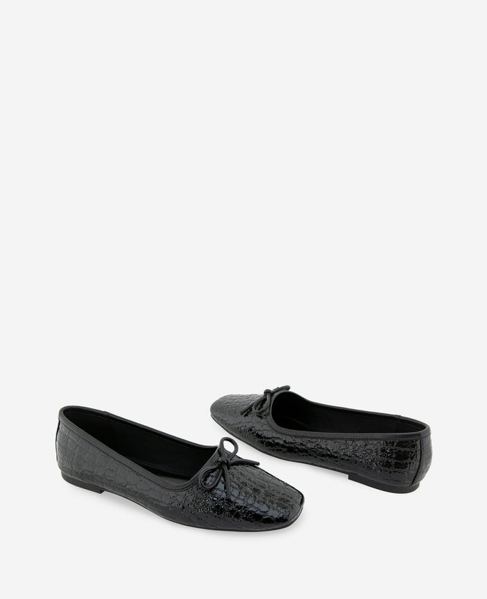 Carriah Embossed Croco Bow Tie Ballet Flat