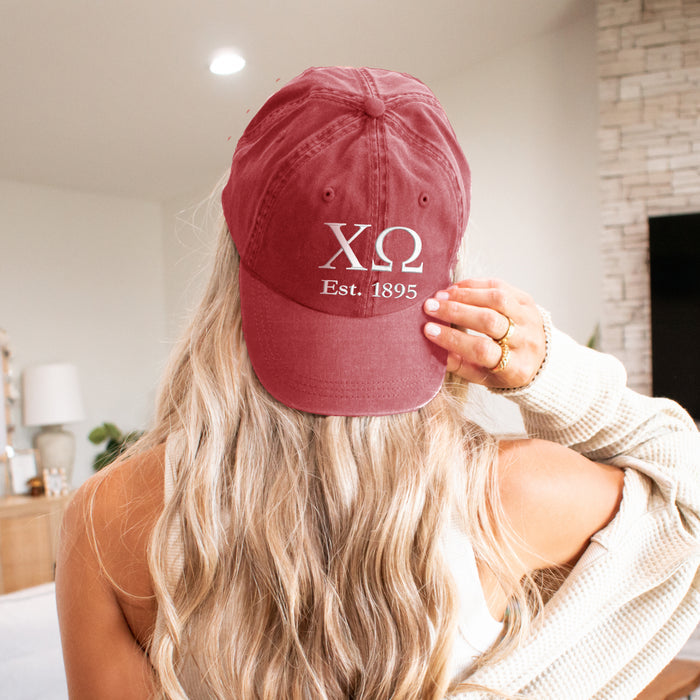 Chi Omega Beach Washed Hat