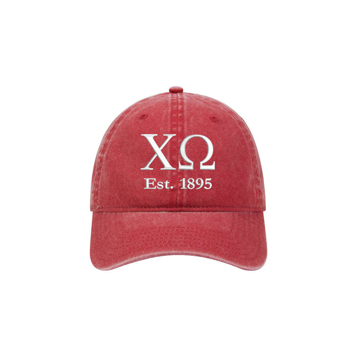 Chi Omega Beach Washed Hat