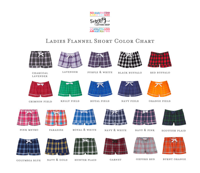 Chi Omega Flannel Boxer Shorts