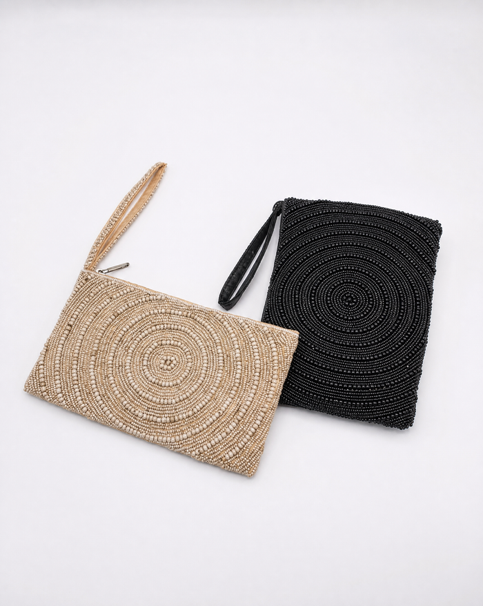 Circle Pattern Beaded Purse