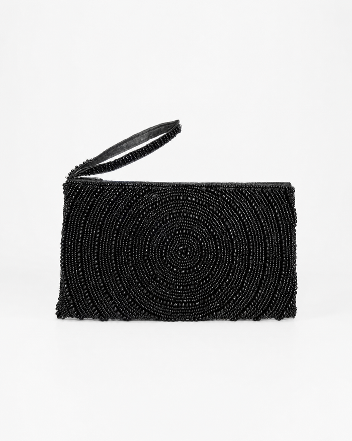 Circle Pattern Beaded Purse