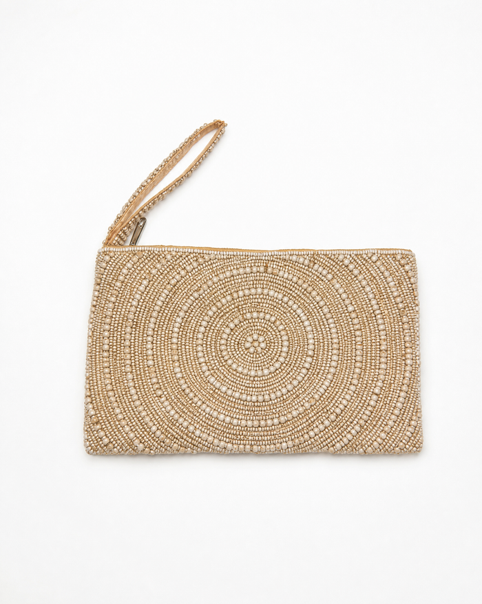 Circle Pattern Beaded Purse