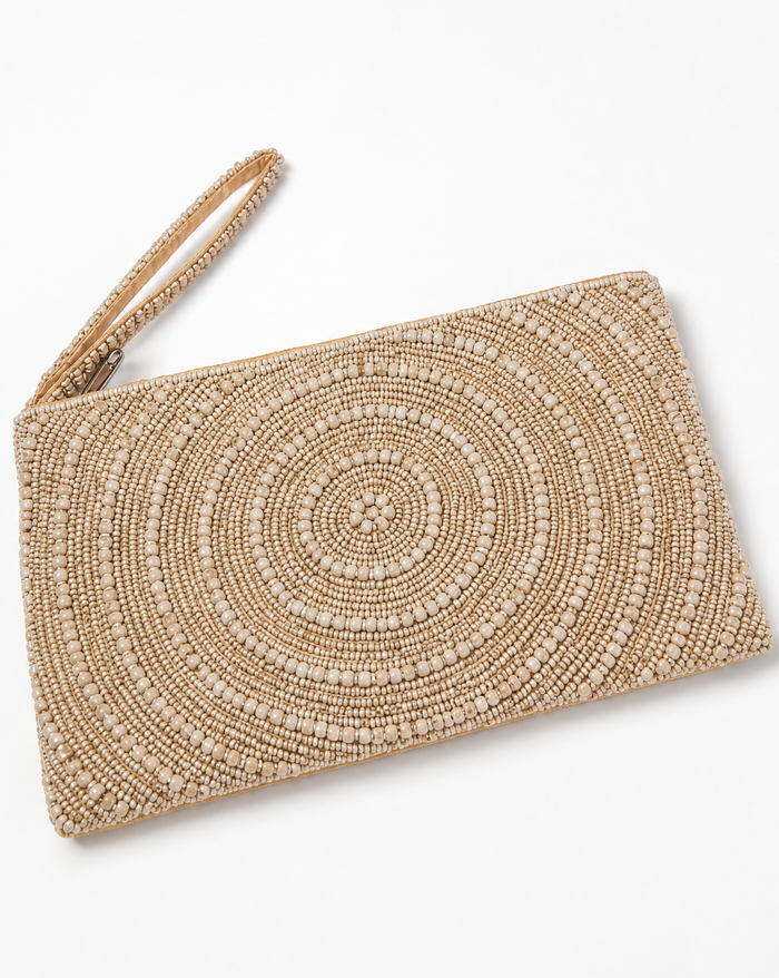 Circle Pattern Beaded Purse