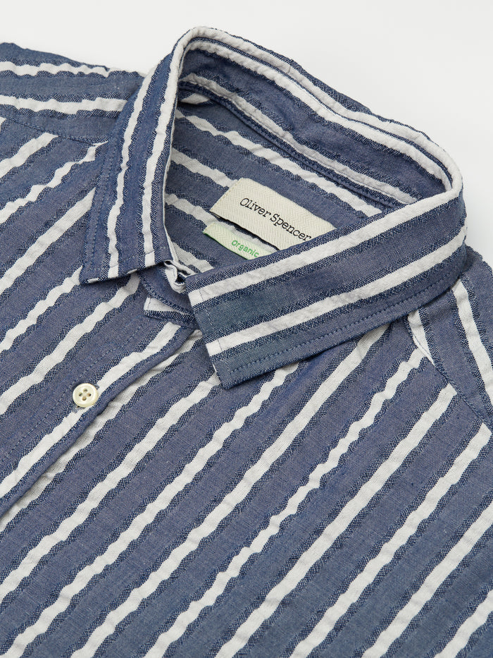 Clerkenwell Tab Shirt Pool Navy