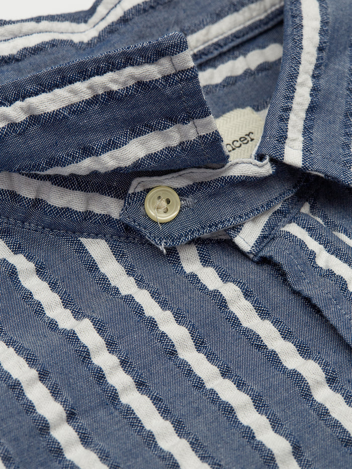 Clerkenwell Tab Shirt Pool Navy