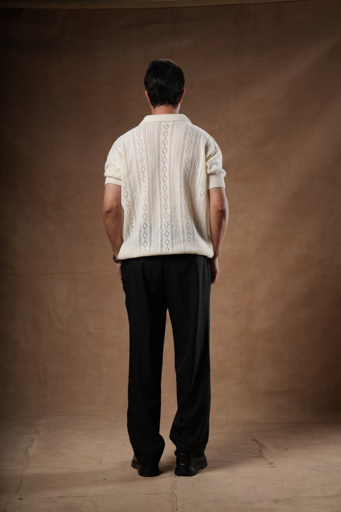 Cotton Blend Basic Knit T-Shirt.