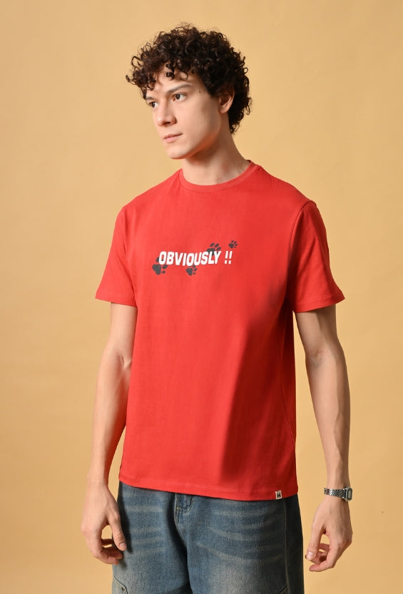 Crimson Red Men's Regular Fit T-Shirts | 100% Cotton for Men