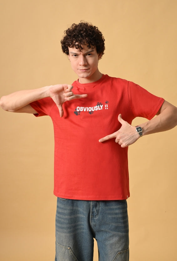 Crimson Red Men's Regular Fit T-Shirts | 100% Cotton for Men