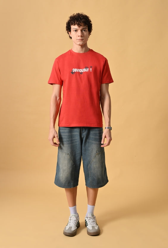 Crimson Red Men's Regular Fit T-Shirts | 100% Cotton for Men
