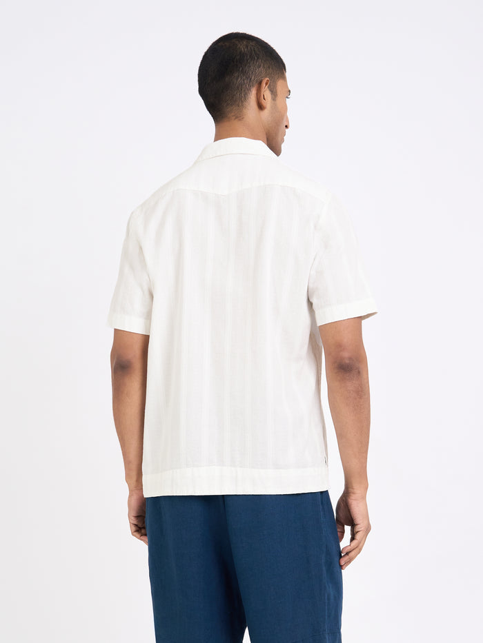 Cuban Short Sleeve Shirt Davey White