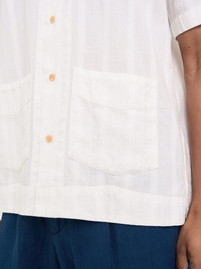 Cuban Short Sleeve Shirt Davey White
